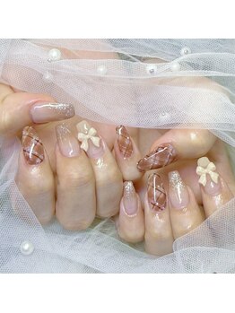 ピョルネイル 流山おおたかの森(Byeol Nail)/#チェックデザイン#リボンネイル