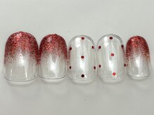 ネイルメゾン 天神店(NAIL MAISON)/赤ラメグラドッドクリア ¥4550