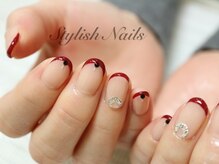 スタイリッシュネイルズ(Stylish Nails)/ボルドースキニーフレンチ