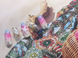 カラフルビーチネイル♪