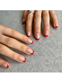 赤フレンチネイル☆