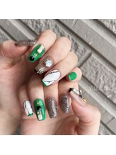 ユカネイル(yuka.nail)/緑/ライトグリーン/大理石