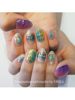 テンプテーション ネイル スタジオ(Temptation nail studio)/ステンドグラスネイル