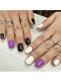 ちぐはぐネイル＋ワンカラー追加