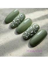 ユウネイル(YOU由NAIL)/ぷっくりアイシング×ピスタチオ