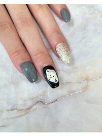 雪だるまネイル