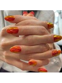 ラメ×ミラー キラキラネイル