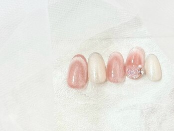 細フレンチ/マグネットネイル