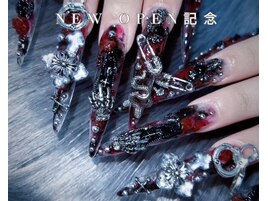 ハートネイル マーブルネイル