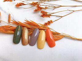 秋色カラフルネイル