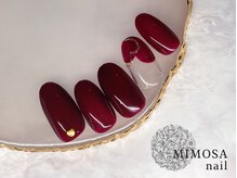 ミモザネイル(MIMOSA Nail)/ボルドー×ハート