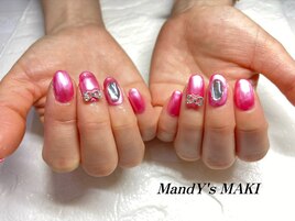 パールピンク/ストーン/リボン