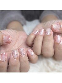 ミラー桜ネイル