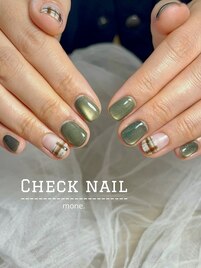 マグ×チェックネイル