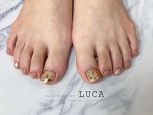 ネイルアトリエルカ(nail atelier LUCA)/W-537 フット大人ガラスネイル