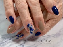 ネイルアトリエルカ(nail atelier LUCA)/W-352 ネイビーマーブルネイル