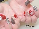 バレンタインネイル