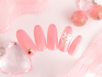 シューズネイルプロデュース/お花のハートネイル