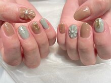 アース コアフュールボーテ 東松山店(EARTH coiffure beaute)/ぷっくりフラワーネイル10000円