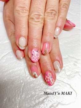 マンディーズ(MandY's)/ピンク/フラワー/シール