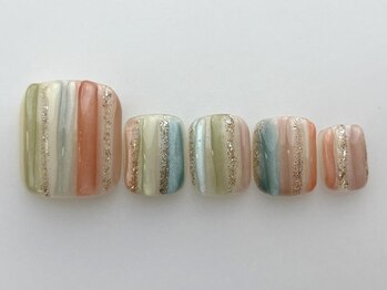 アイネイルズ 池袋店(I-nails)/ストライプフットネイル