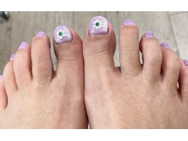 紫×お花ネイル！