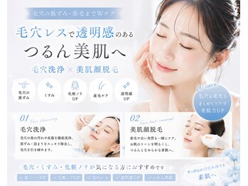 ソラ(Sola)の写真/美肌顔脱毛と毛穴洗浄で理想の素肌へ！光フェイシャルで輝く透明感を体験しよう