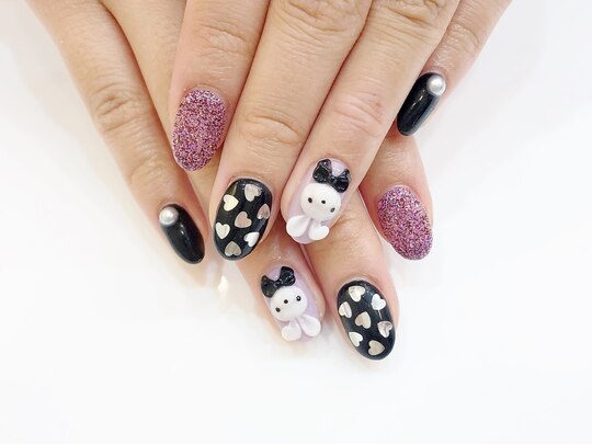 サイズオーダーネイルチップNo.13 地雷系 量産系 綺麗系 ゆめかわ系  