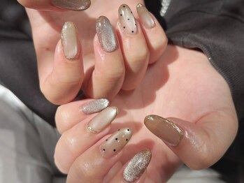 Lily nail 大濠店/パラジェル/フィルイン/マグネット×ドット