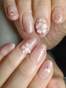 マニエネイル(mani e nail)/さくら立体ARTで春を演出♪