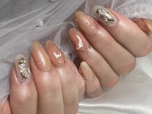 ネイル アンド ボディジュエリー リッチスタイル(Nail&Body Jewely Rich style)/桃ネイル