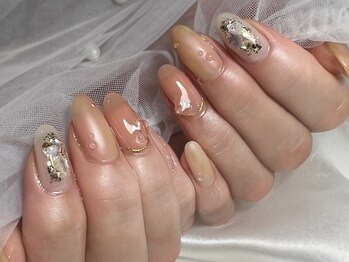 ネイル アンド ボディジュエリー リッチスタイル(Nail&Body Jewely Rich style)/桃ネイル