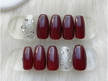 ファストネイル 越谷レイクタウン店(FAST NAIL)/ボルドー ラメ バレンタイン