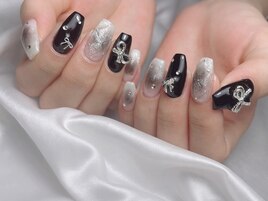 ブラック×チークネイル