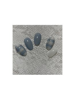 エルフィオーレ ネイルアンドアイラッシュ 高田店(el fiore)/水色チェックアート