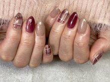 ライク(Like)/チェック/ボルドー/ネイル