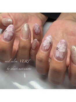 フラワーネイル/ピンクネイル