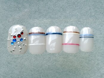 ネイルメゾン 天神店(NAIL MAISON)/個性派花火ボーダー¥8000