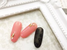 ジュエルズ ネイル(Jewels Nail)/マットコートフラワー×ビジュー