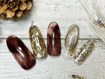 トゥーシェネイルズ(Touche'nails)/カジュアルブラウンネイル