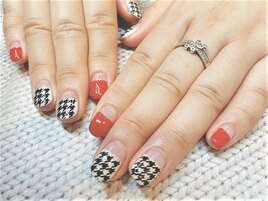 【パラジェル】千鳥柄ネイル