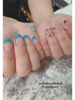プライベート ネイルサロン マーマ(murmur)/フレンチ×キラキラネイル
