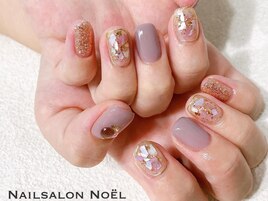 グレージュ×シェルメタリック