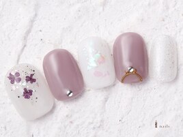 シンプル押し花ネイル　8480円