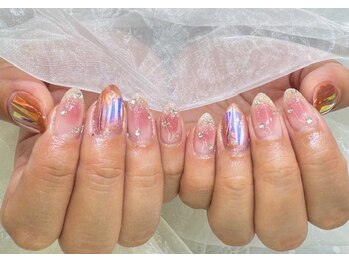 アリイネイルズ(ALII Nails)/オーロラとチークネイル