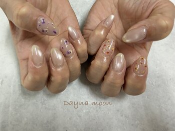 押し花+マグネットネイル