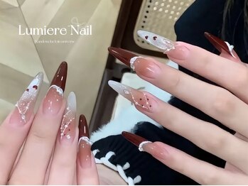 ルミエール ネイル モンナカ(Lumiere Nail Monnaka)/オンブレフレンチ/冬ネイル