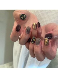 絵画風アート　花柄　ニュアンス