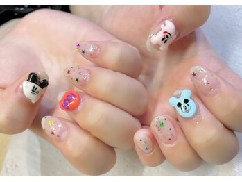 ネイルアンドアイラッシュスタジオ シュシュ(chouchou)/ハロウィン星グラデーション