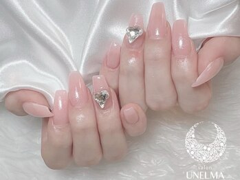 ウネルマ 天神店(UNELMA)/ワンカラー+パールラメ+パーツ